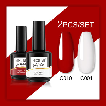 ROSALIND Gel Nail Polish 2Pcs/Set For Manicure Nails Art UV Gel Need Base Top Coat Vernis Semi permanent Nail Polish 15ML